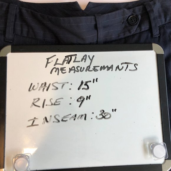 United Colors of Benetton Navy Pin Striped Flared Pants Quiet Luxury Old Money - Picture 13 of 13